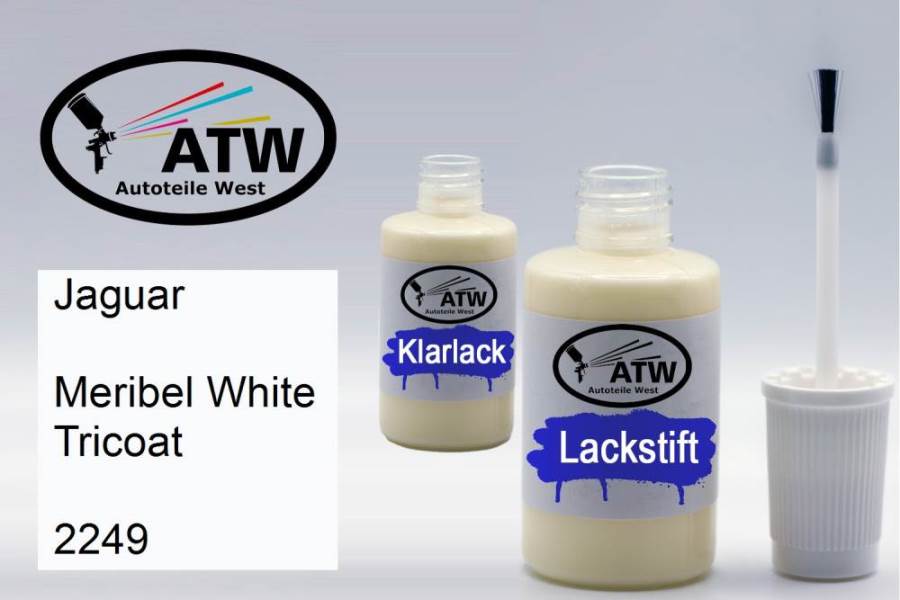 Jaguar, Meribel White Tricoat, 2249: 20ml Lackstift + 20ml Klarlack - Set, von ATW Autoteile West.